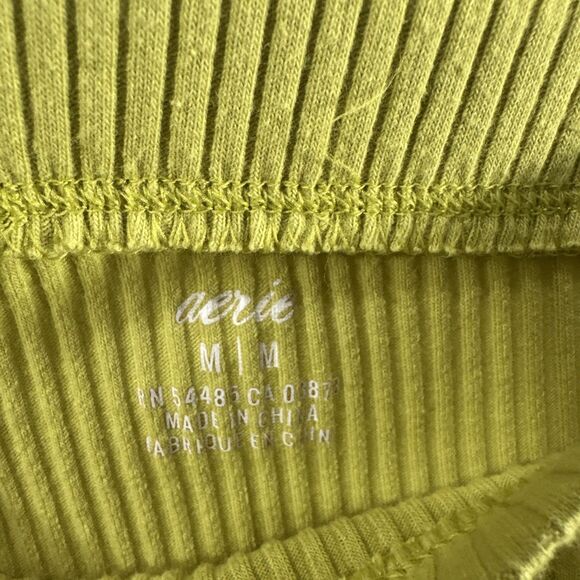 Aerie Ribbed Flare Green Pull On Pants Womens Size M Boho Flare Colorful - Picture 3 of 9